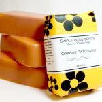 Orange Patchouli Soap, Handmade Bar Soap, Simple..