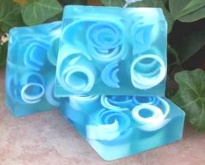 Raindrops Swirly Curly Glycerin Soap, Handmade, Fresh Fragrance